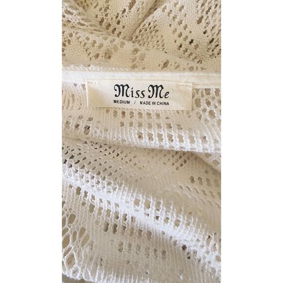 Miss Me Crochet Chiffon Kimono Long Duster Boho & Gauze Crinkle Size Medium New - Picture 7 of 10